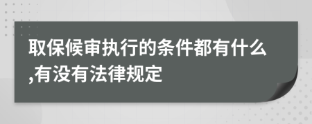 取保候审执行的条件都有什么,有没有法律规定