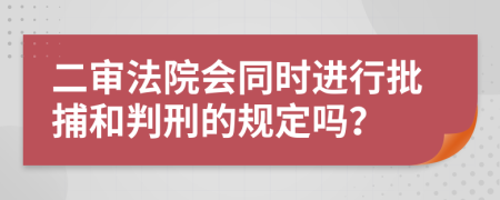 二审法院会同时进行批捕和判刑的规定吗？