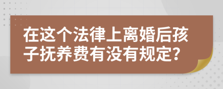 在这个法律上离婚后孩子抚养费有没有规定？