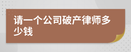 请一个公司破产律师多少钱