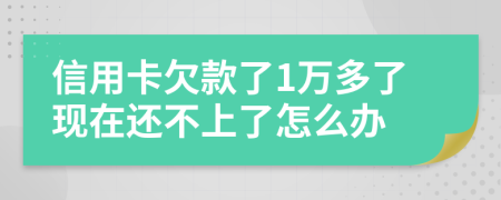 信用卡欠款了1万多了现在还不上了怎么办