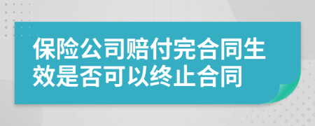 保险公司赔付完合同生效是否可以终止合同