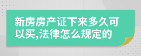 新房房产证下来多久可以买,法律怎么规定的