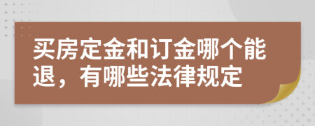 买房定金和订金哪个能退，有哪些法律规定