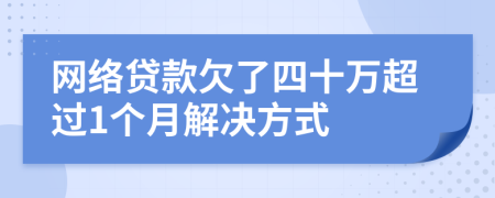 网络贷款欠了四十万超过1个月解决方式