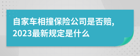 自家车相撞保险公司是否赔,2023最新规定是什么