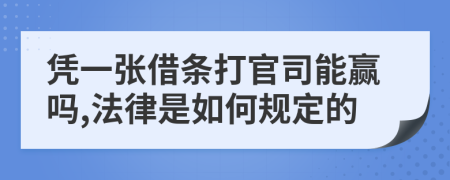 凭一张借条打官司能赢吗,法律是如何规定的