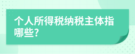 个人所得税纳税主体指哪些?