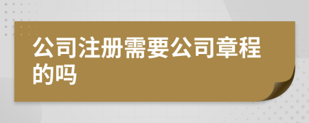 公司注册需要公司章程的吗