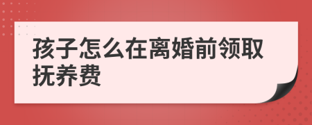 孩子怎么在离婚前领取抚养费