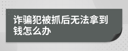 诈骗犯被抓后无法拿到钱怎么办