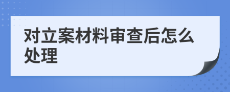 对立案材料审查后怎么处理