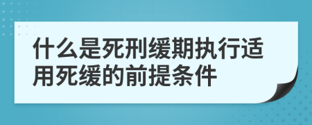 什么是死刑缓期执行适用死缓的前提条件