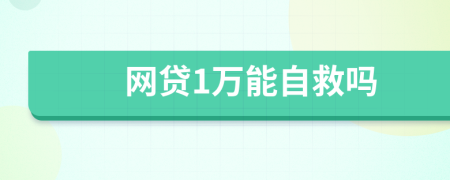 网贷1万能自救吗