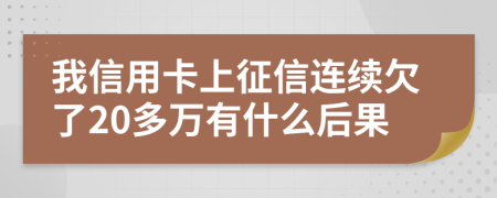 我信用卡上征信连续欠了20多万有什么后果