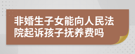 非婚生子女能向人民法院起诉孩子抚养费吗