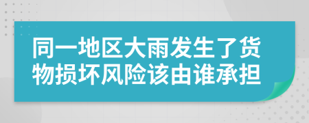 同一地区大雨发生了货物损坏风险该由谁承担