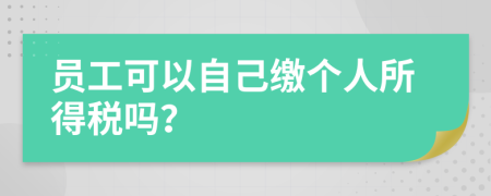 员工可以自己缴个人所得税吗？