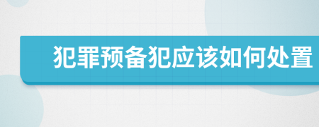 犯罪预备犯应该如何处置