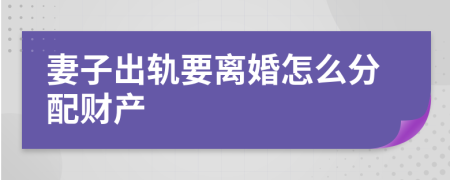 妻子出轨要离婚怎么分配财产