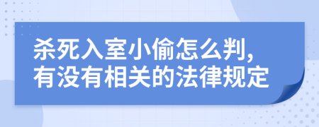 杀死入室小偷怎么判,有没有相关的法律规定