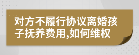 对方不履行协议离婚孩子抚养费用,如何维权