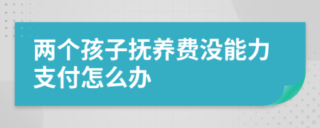 两个孩子抚养费没能力支付怎么办