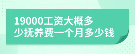 19000工资大概多少抚养费一个月多少钱