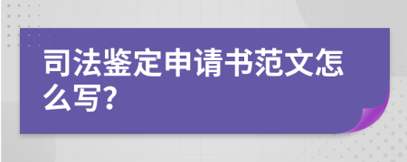 司法鉴定申请书范文怎么写？