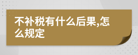 不补税有什么后果,怎么规定