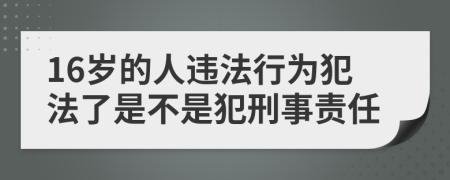 16岁的人违法行为犯法了是不是犯刑事责任