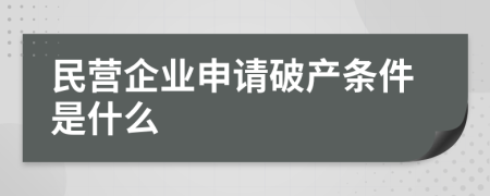 民营企业申请破产条件是什么