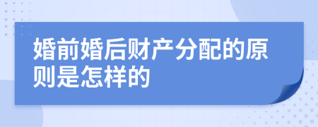 婚前婚后财产分配的原则是怎样的