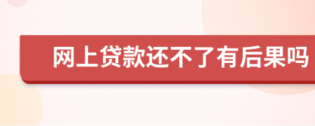 网上贷款还不了有后果吗