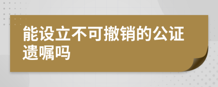 能设立不可撤销的公证遗嘱吗