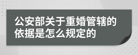 公安部关于重婚管辖的依据是怎么规定的