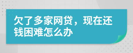 欠了多家网贷，现在还钱困难怎么办