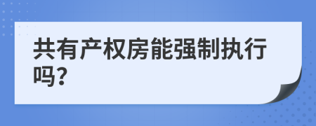 共有产权房能强制执行吗？