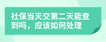 社保当天交第二天能查到吗，应该如何处理