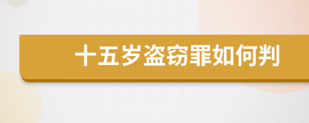 十五岁盗窃罪如何判