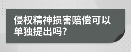 侵权精神损害赔偿可以单独提出吗?