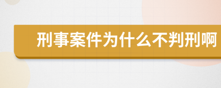 刑事案件为什么不判刑啊