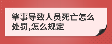 肇事导致人员死亡怎么处罚,怎么规定