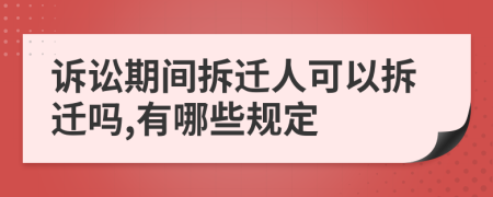 诉讼期间拆迁人可以拆迁吗,有哪些规定