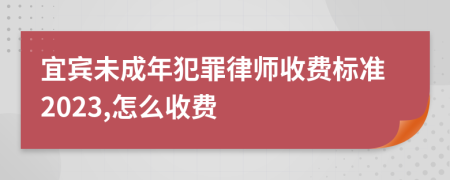 宜宾未成年犯罪律师收费标准2023,怎么收费