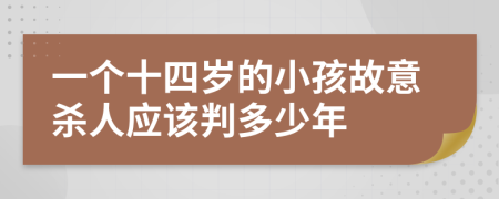 一个十四岁的小孩故意杀人应该判多少年