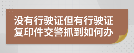 没有行驶证但有行驶证复印件交警抓到如何办