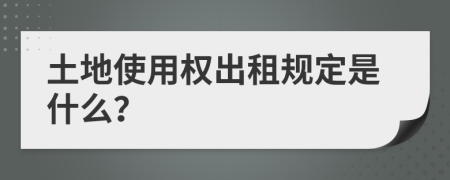 土地使用权出租规定是什么？