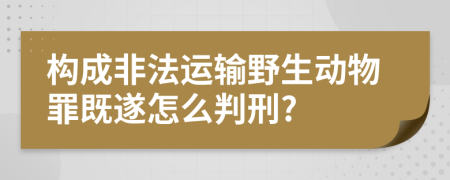 构成非法运输野生动物罪既遂怎么判刑?