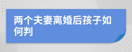 两个夫妻离婚后孩子如何判